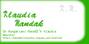 klaudia mandak business card